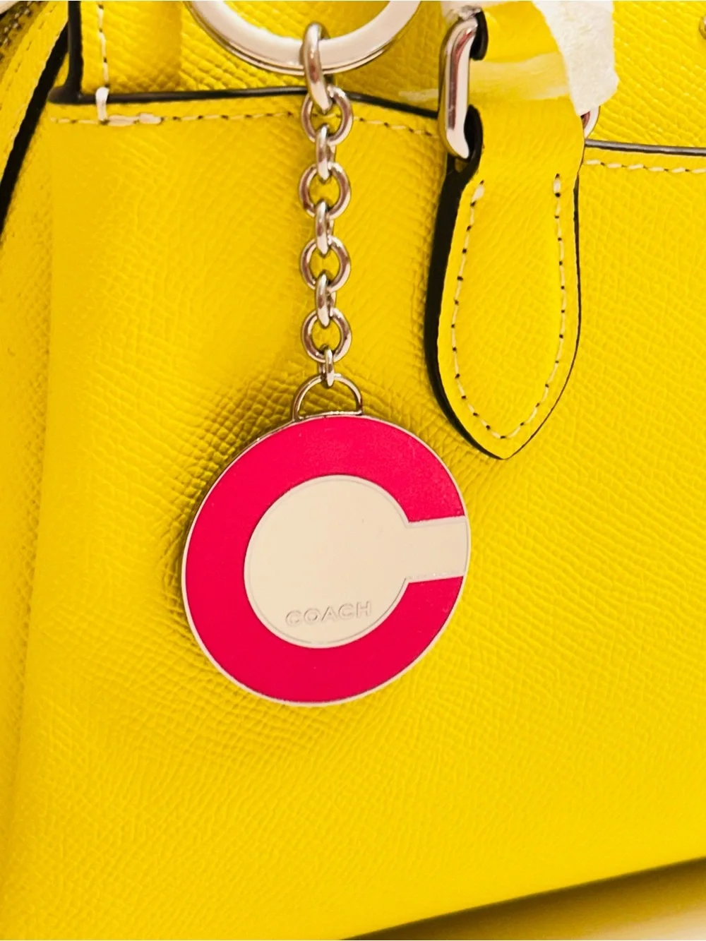 RARE Coach Y2K Pink C Charm Keychain/ Bag Charm